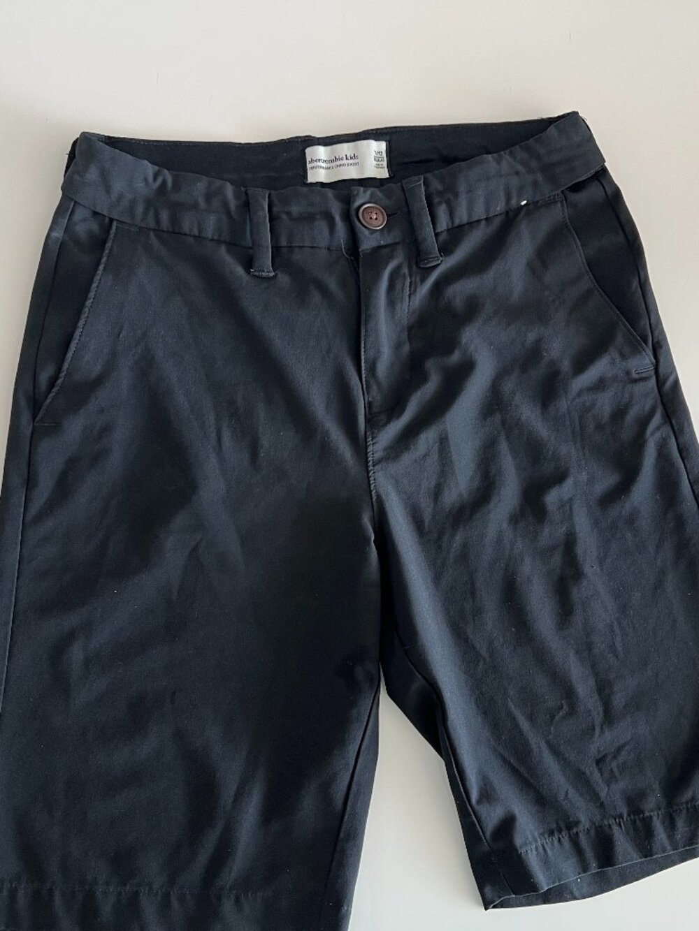 Abercrombie Kids Boys Black Performance Chino Shorts Size 11/12 (Read Descriptio